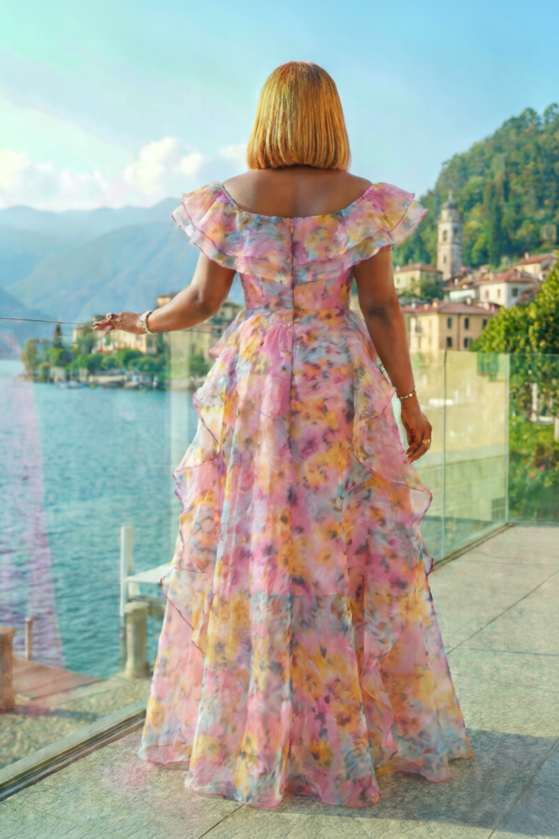 Floral Whisper Ruffle Dress
